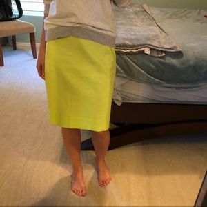 JCREW Neon Green Pencil Skirt